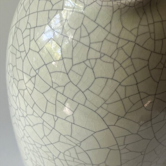 Vintage Crackle Glaze Art Ceramic Vase 10" MCM Minimalist West Coast Portugal - Picture 4 of 8